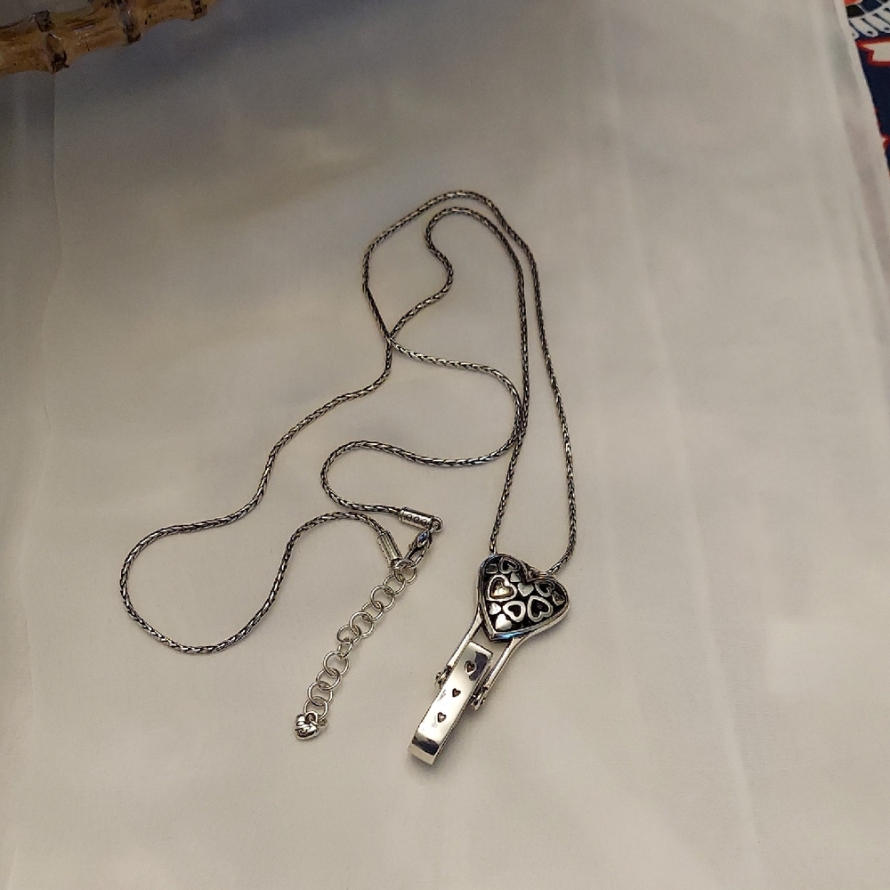 Brighton Silver Heart Necklace Lanyard